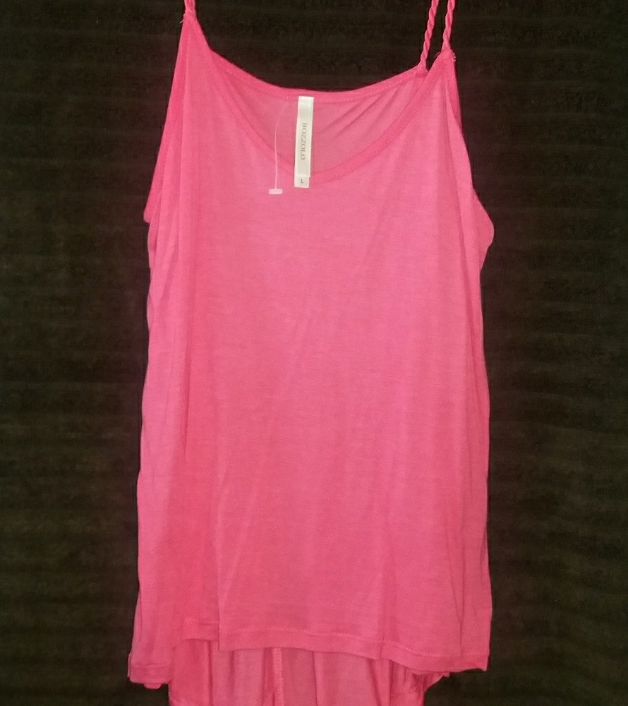 Size Large, Coral Flowy High Low Top
